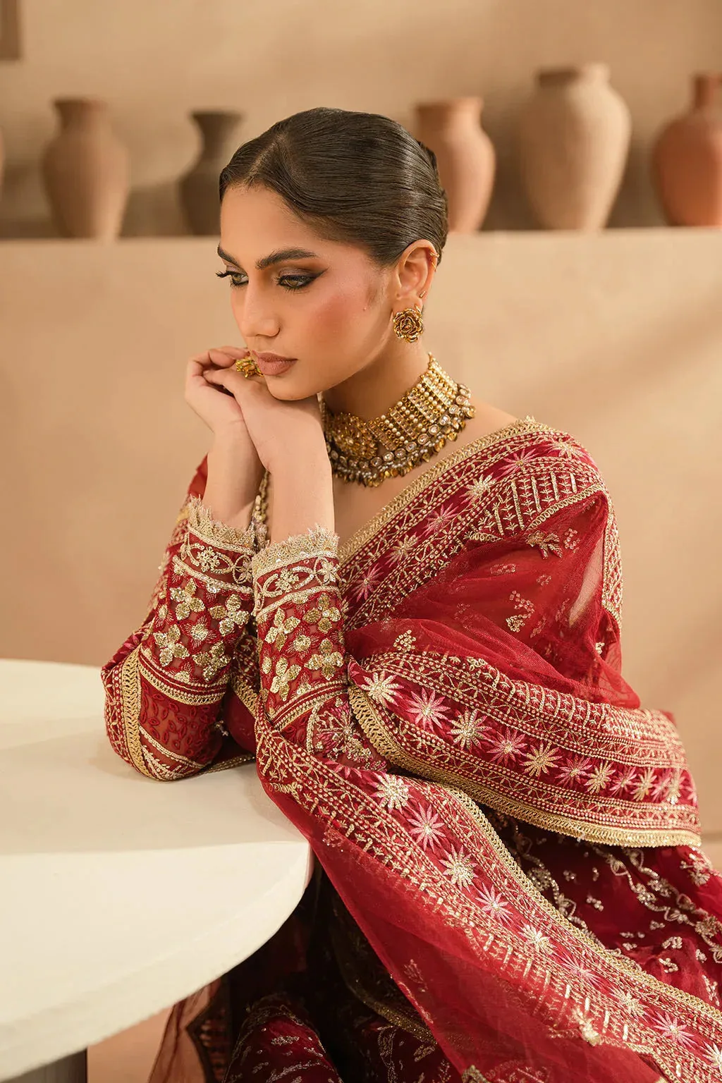 Ayzel Panache Wedding Formals Maroon Raw Silk – view 4 – Poshaq