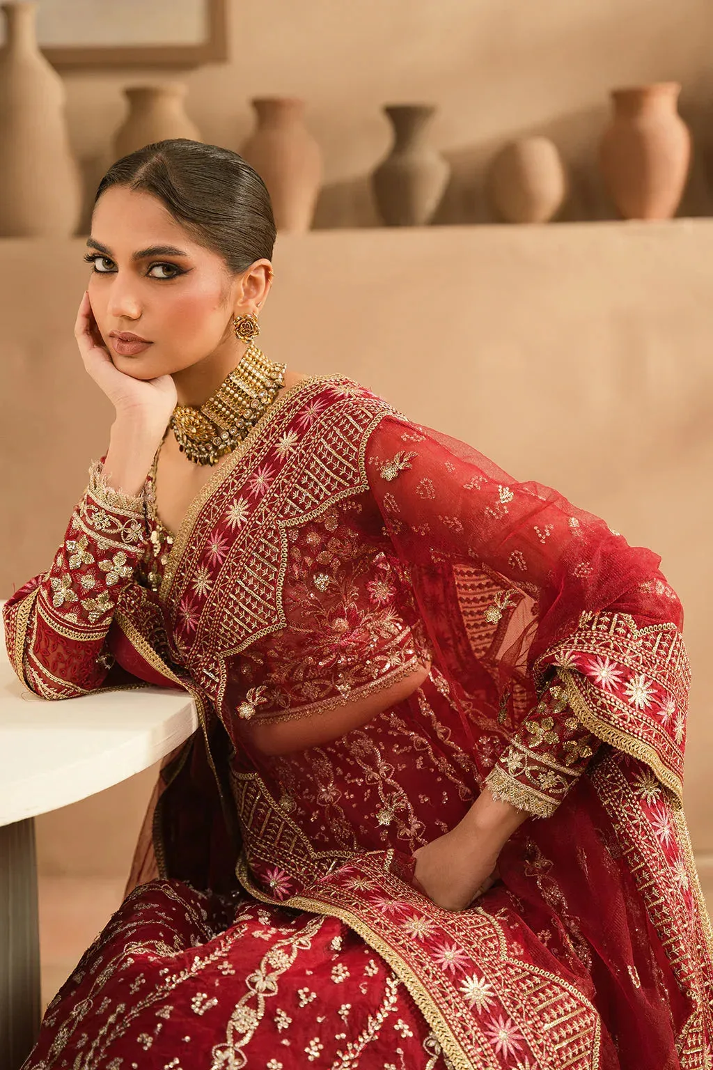 Ayzel Panache Wedding Formals Maroon Raw Silk – view 5 – Poshaq