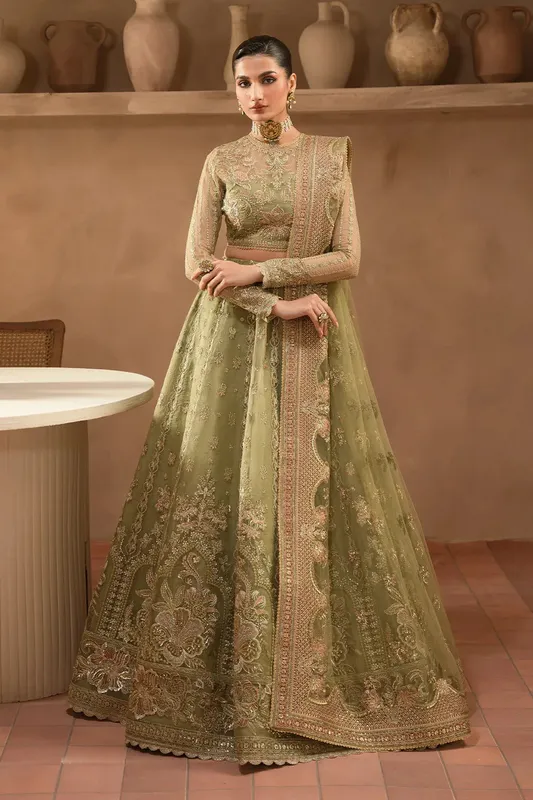 Ayzel Panache Wedding Formals Olive Green Raw Silk – view 1 – Poshaq