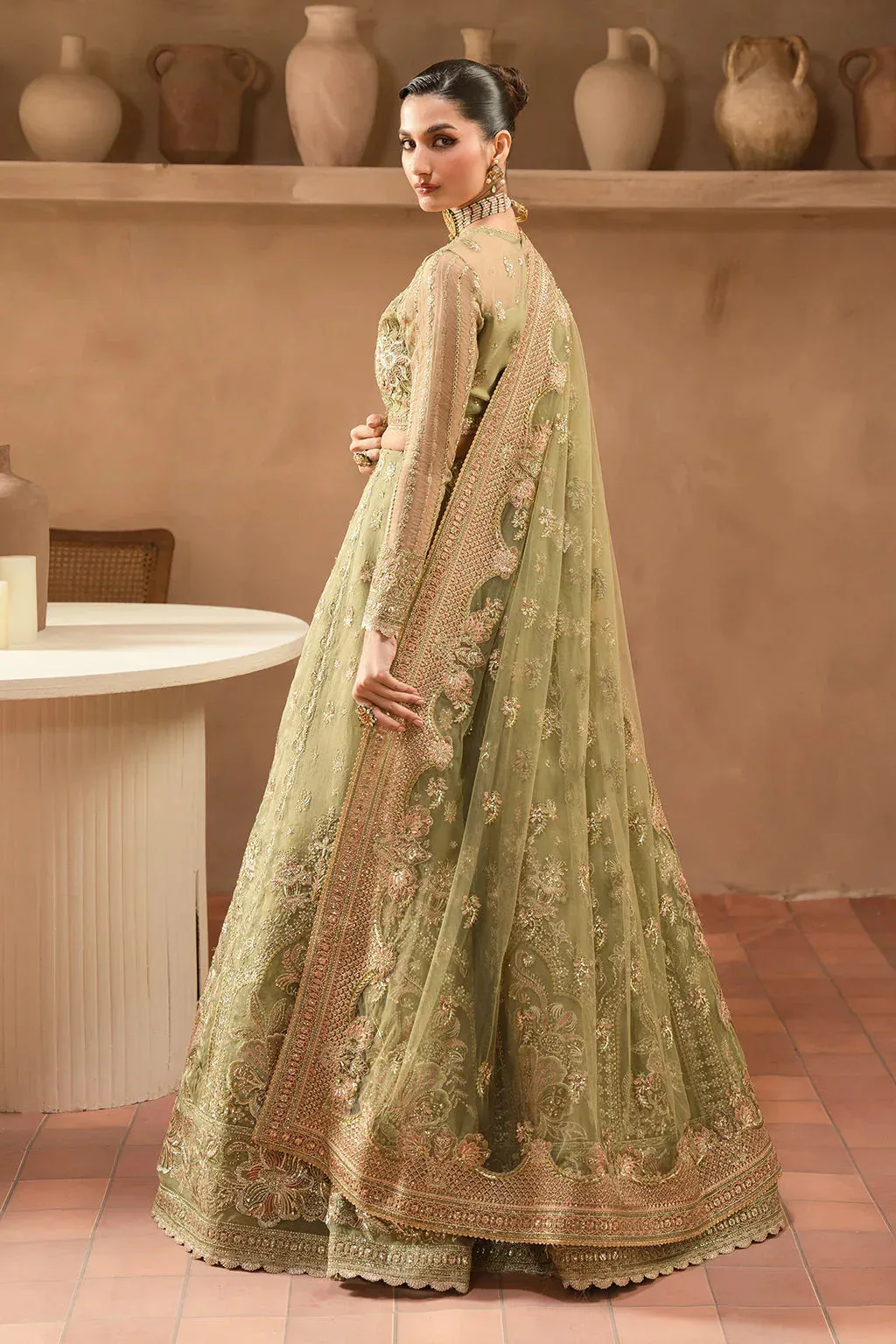 Ayzel Panache Wedding Formals Olive Green Raw Silk – view 2 – Poshaq