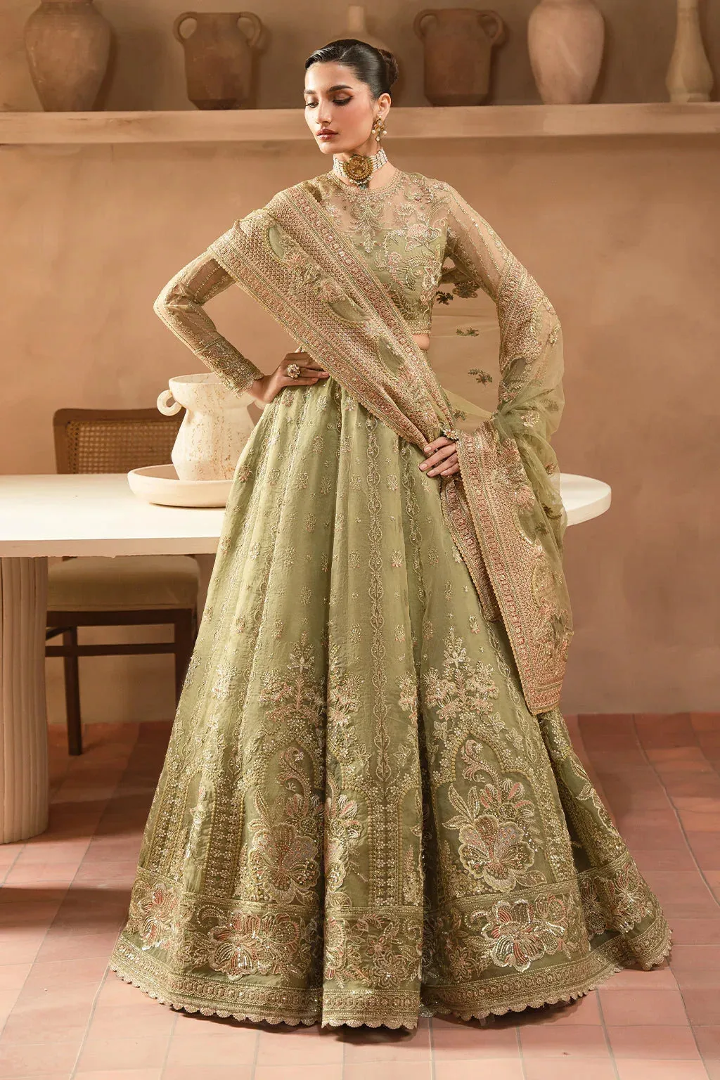 Ayzel Panache Wedding Formals Olive Green Raw Silk – view 8 – Poshaq