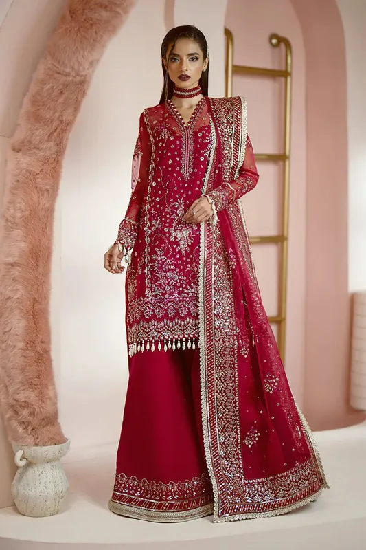 Ayzel Luminara Wedding Formals Red Raw Silk – view 1 – Poshaq