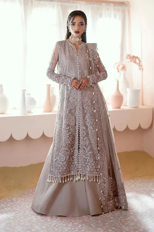 Ayzel Luminara Wedding Formals Grey Raw Silk – view 1 – Poshaq