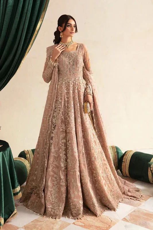 Ayzel Luminara Wedding Pink Raw Silk – view 1 – Poshaq