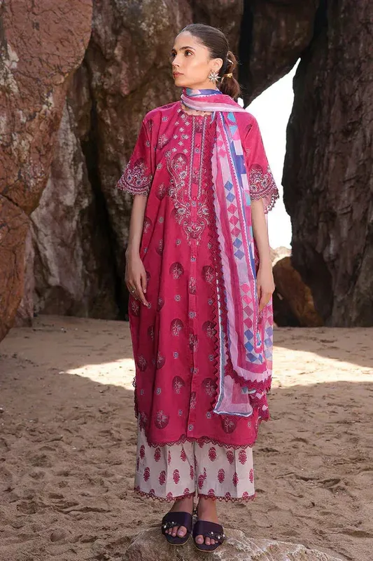 Ayzel Tropicana Lawn 24 Pink Organza – view 1 – Poshaq