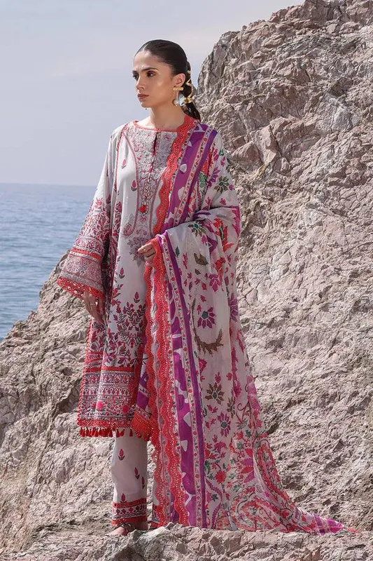Ayzel Tropicana Lawn 24 Beige Organza – view 1 – Poshaq