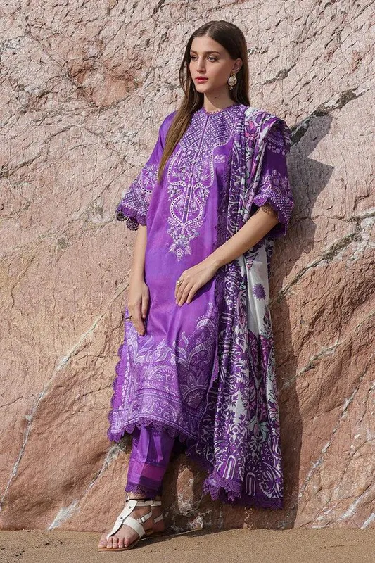 Ayzel Tropicana Lawn 24 Purple Organza – view 1 – Poshaq