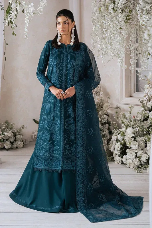 Ayzel Eudora Luxury Lawn 24 Green Organza – view 1 – Poshaq