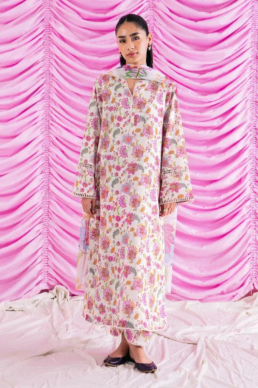 Ayzel Renisa Lawn Collection Off White Chiffon – view 1 – Poshaq