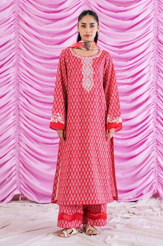 Ayzel Renisa Lawn Collection Red Organza – view 1 – Poshaq