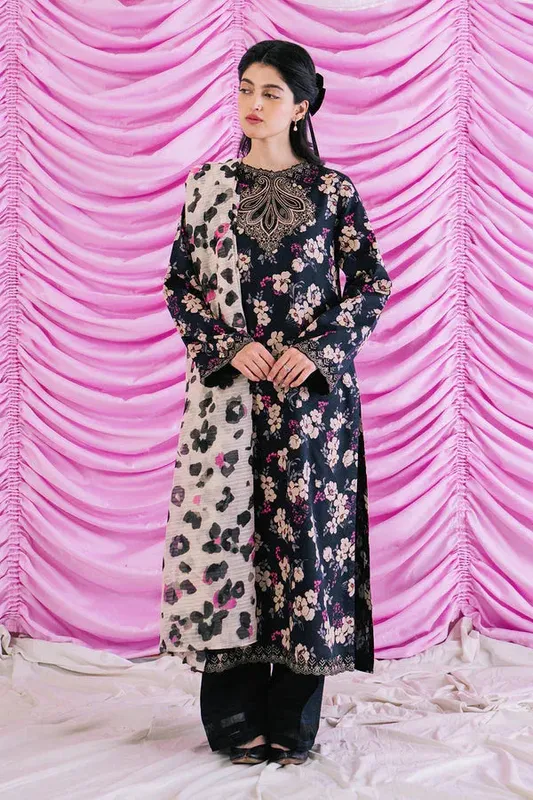 Ayzel Renisa Lawn Collection Black Organza – view 1 – Poshaq