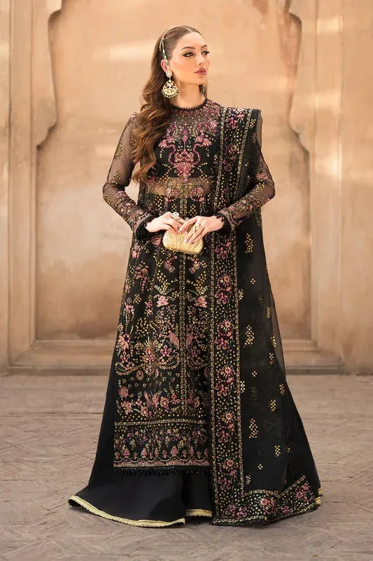 Ayzel Pehli Nazar Wedding Formals Black Raw Silk – view 1 – Poshaq