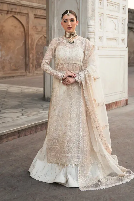 Ayzel Pehli Nazar Wedding Formals Off White Raw Silk – view 1 – Poshaq