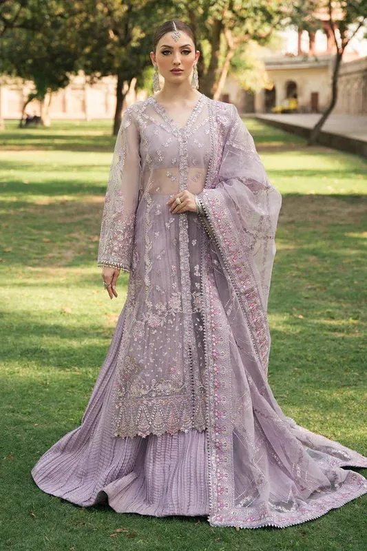 Ayzel Pehli Nazar Wedding Formals Lilac Raw Silk – view 1 – Poshaq