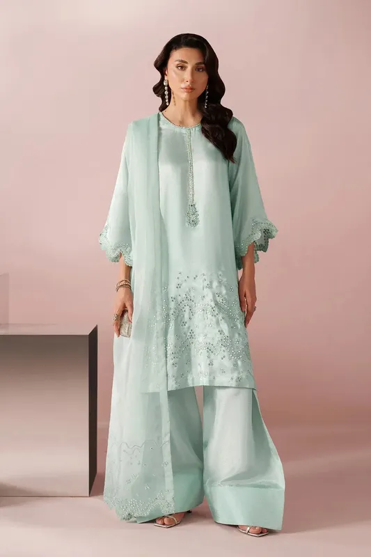 Alizeh Ready to Wear Ice Blue Chiffon – view 1 – Poshaq