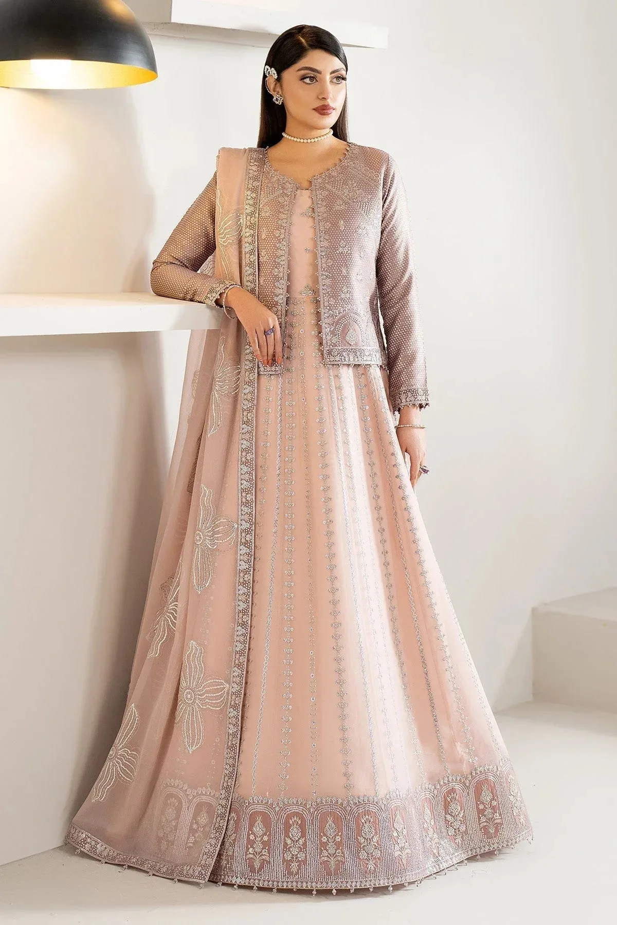 Alizeh Formals Wear soft pink Raw Silk – view 1 – Poshaq