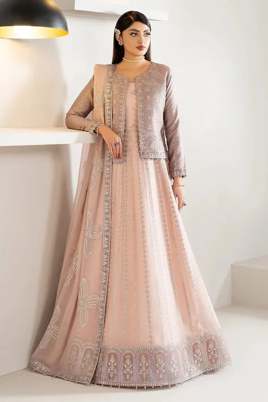Alizeh Formals Wear soft pink Raw Silk – view 1 – Poshaq
