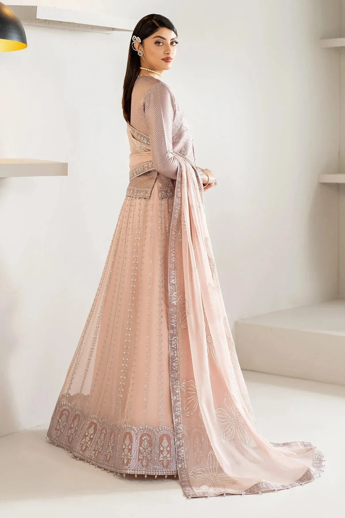Alizeh Formals Wear soft pink Raw Silk – view 2 – Poshaq