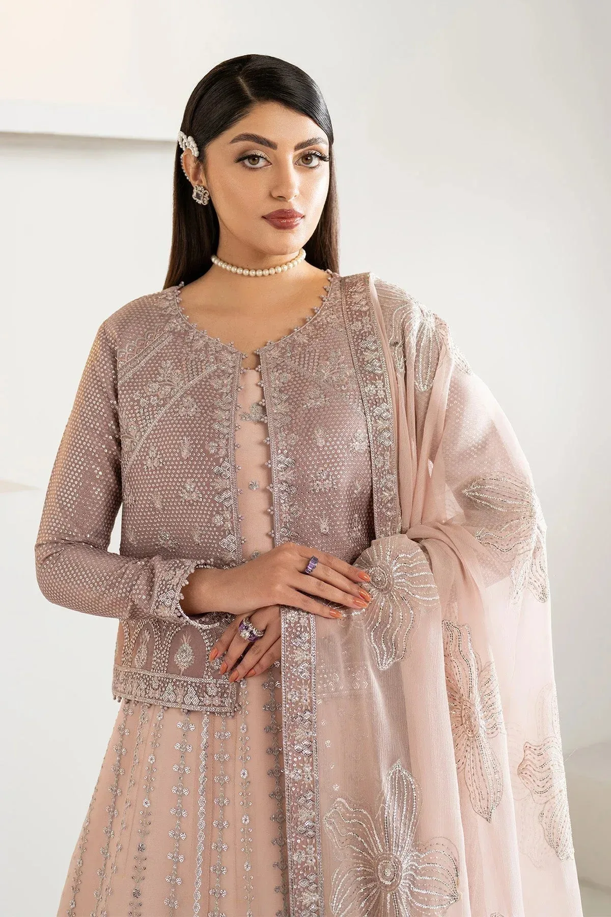 Alizeh Formals Wear soft pink Raw Silk – view 3 – Poshaq