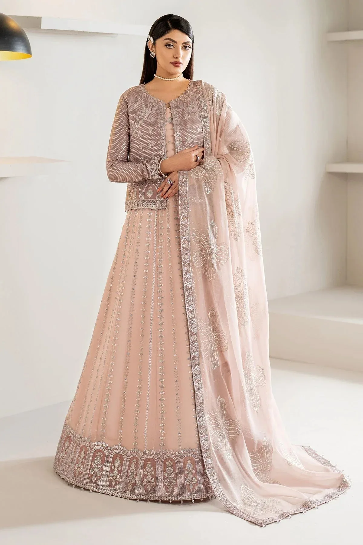 Alizeh Formals Wear soft pink Raw Silk – view 4 – Poshaq