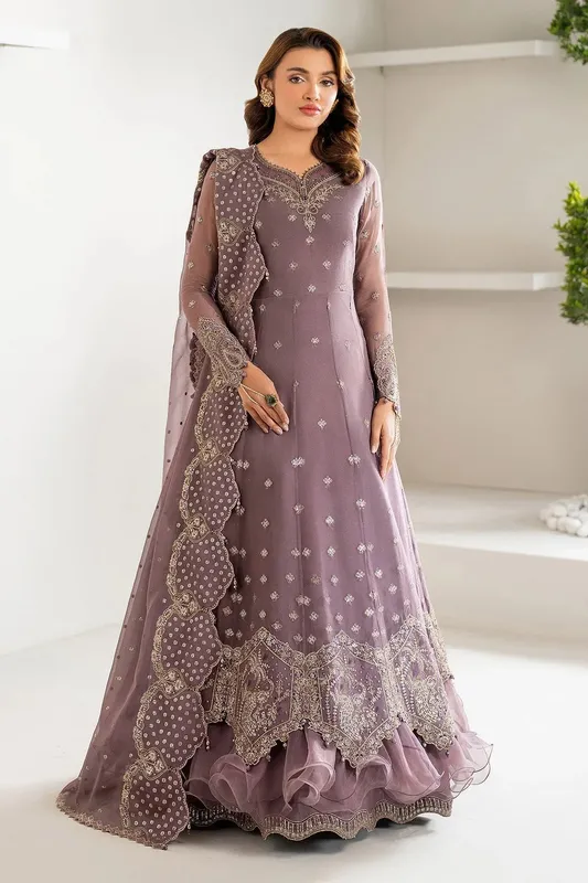Alizeh Formals Wear Mauve Raw Silk – view 1 – Poshaq