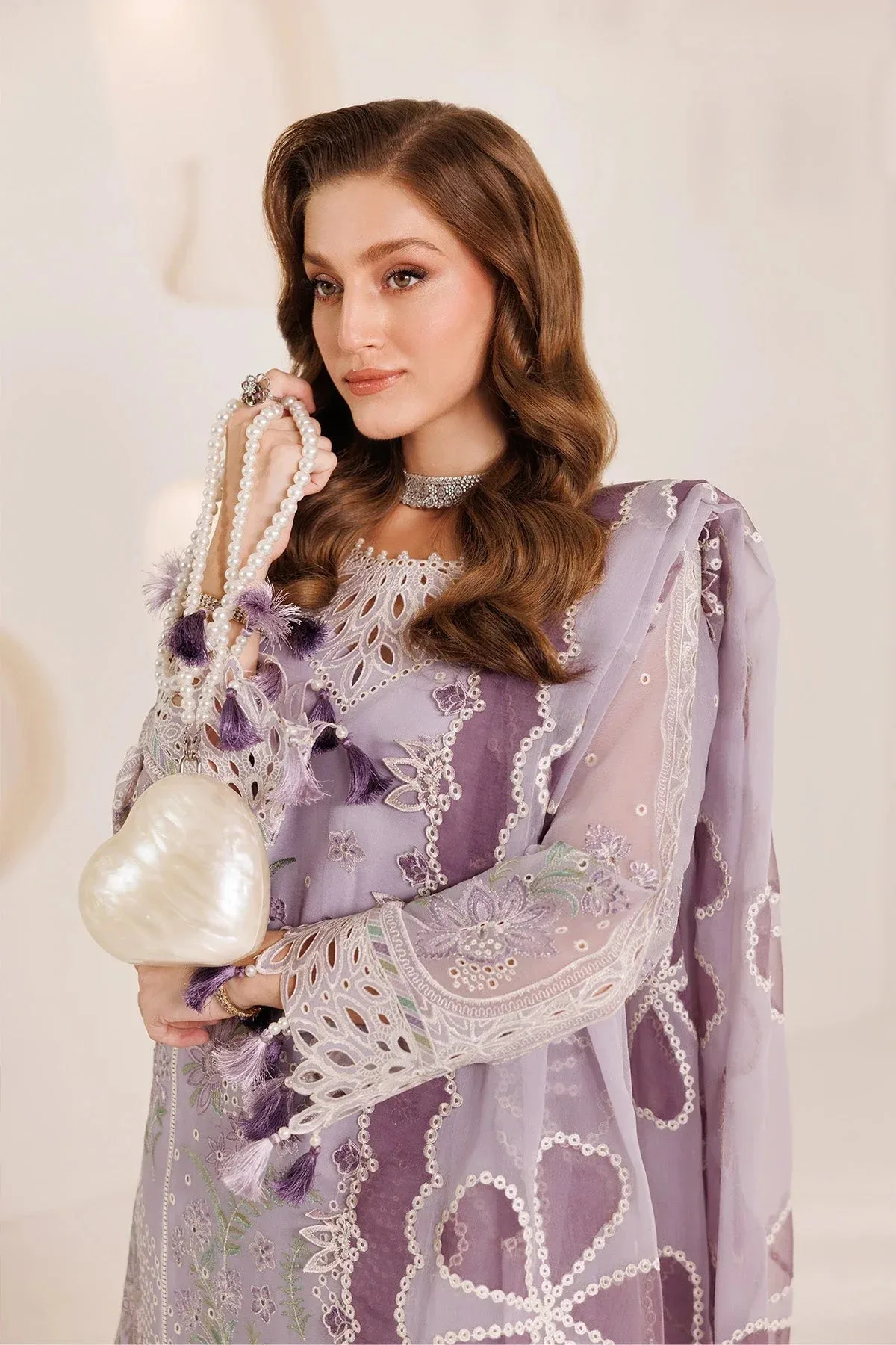 Alizeh Dhaagay 25 light purple Raw Silk – view 3 – Poshaq
