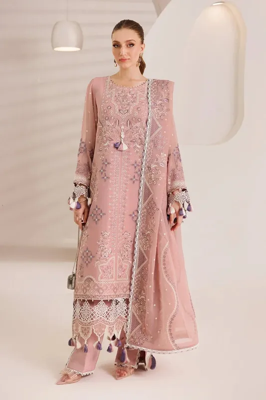 Alizeh Dhaagay 25 peachy pink Raw Silk – view 1 – Poshaq