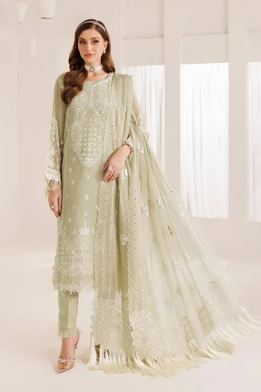 Alizeh Dhaagay 25 mint green Raw Silk – view 1 – Poshaq