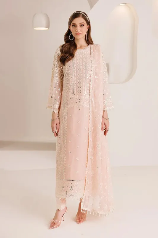 Alizeh Dhaagay 25 pastel pink Raw Silk – view 1 – Poshaq