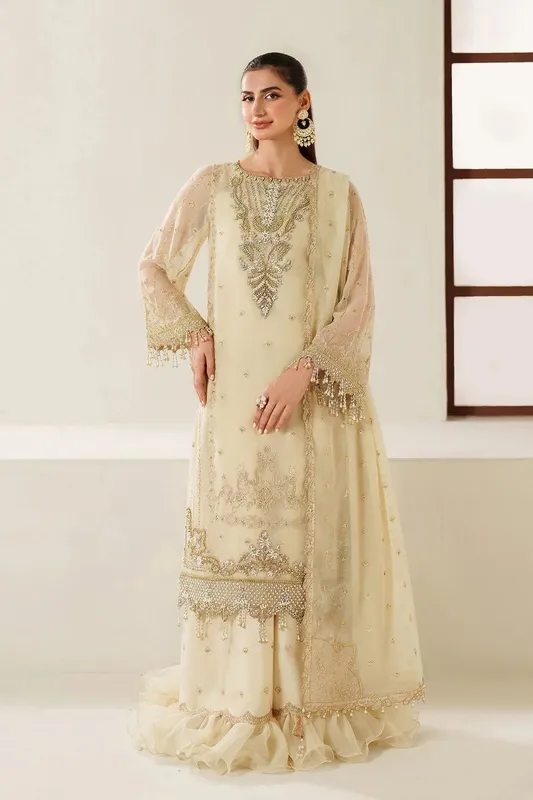 Alizeh Reena Handmade 25 soft beige Raw Silk – view 1 – Poshaq
