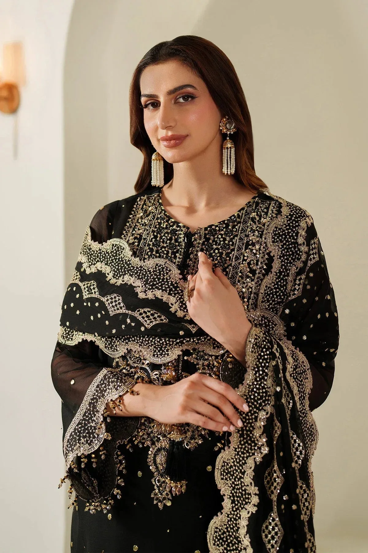 Alizeh Reena Handmade 25 black Organza – view 4 – Poshaq