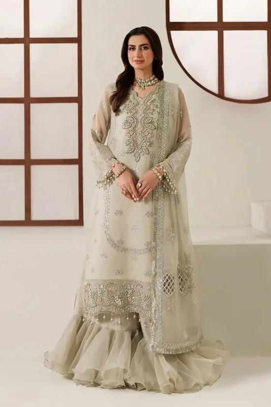 Alizeh Reena Handmade 25 Cream Raw Silk – view 1 – Poshaq