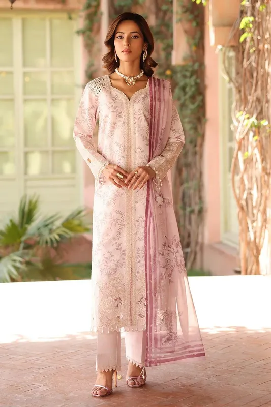 Alizeh Embroidered Printed Festive Edit 25 Light Pink Organza – view 1 – Poshaq