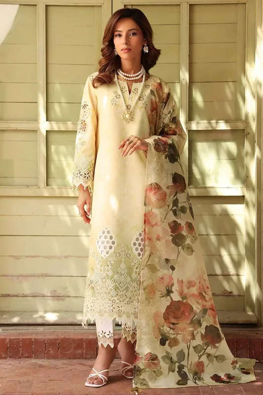 Alizeh Embroidered Printed Festive Edit 25 Cream Silk – view 1 – Poshaq
