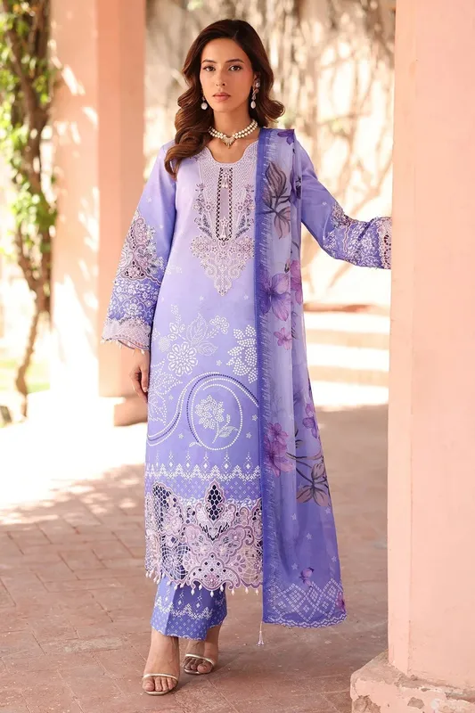 Alizeh Embroidered Printed Festive Edit 25 Lavender Chiffon – view 1 – Poshaq