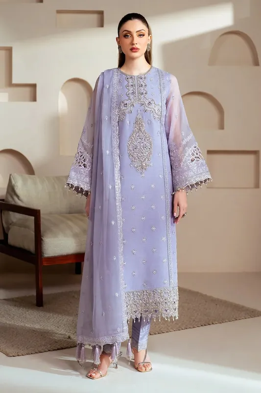 Alizeh Aymal Chiffon Light Lavender Chiffon – view 1 – Poshaq