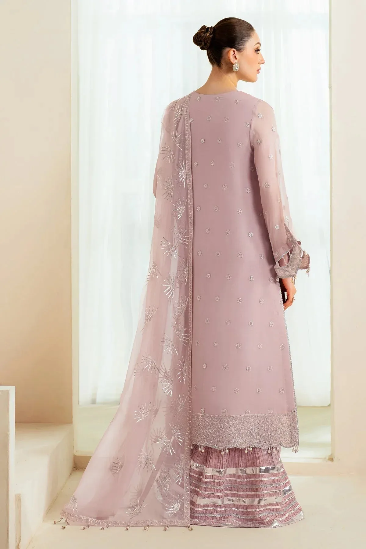 Alizeh Aymal Chiffon Lilac Raw Silk – view 2 – Poshaq