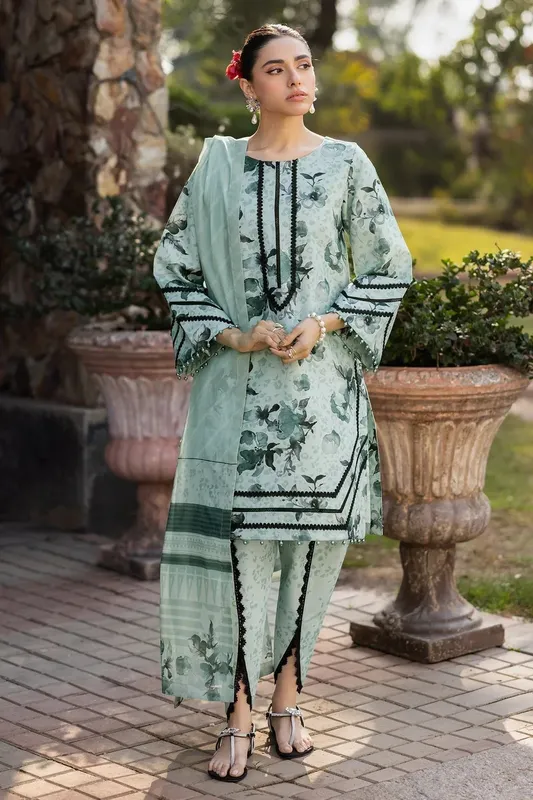 Alizeh Sheen Lawn Prints 25 Mint Lawn – view 1 – Poshaq