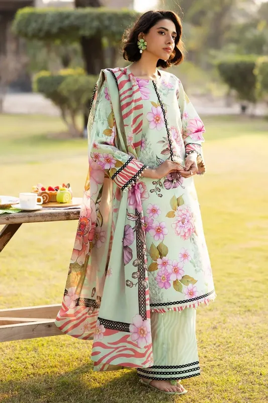 Alizeh Sheen Lawn Prints 25 Mint Green Lawn – view 1 – Poshaq