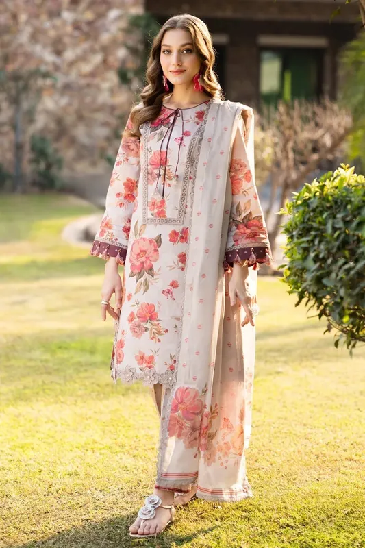 Alizeh Sheen Lawn Prints 25 Beige Lawn – view 1 – Poshaq