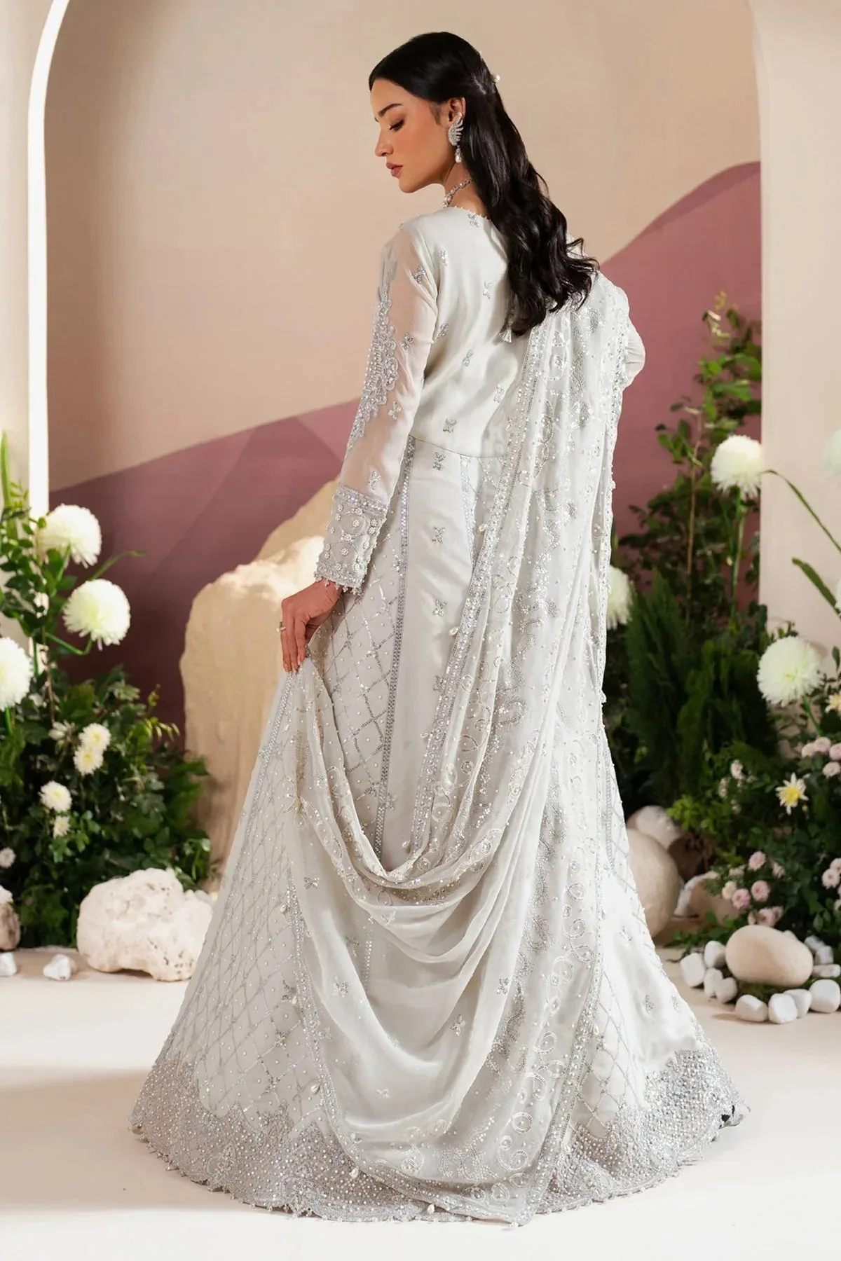 Alizeh Handcrafted Eid Edit 25 Off White Raw Silk – view 2 – Poshaq