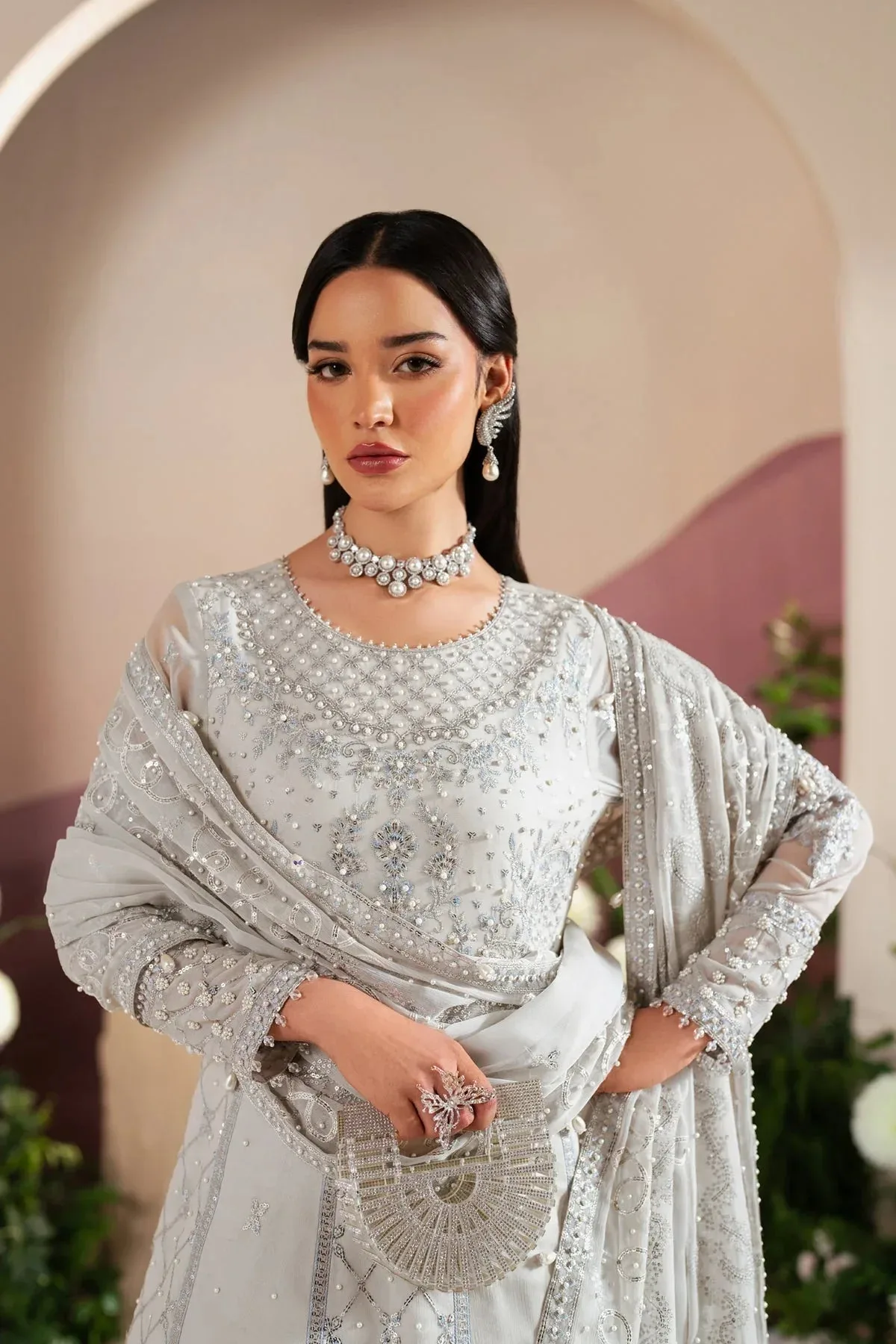 Alizeh Handcrafted Eid Edit 25 Off White Raw Silk – view 3 – Poshaq