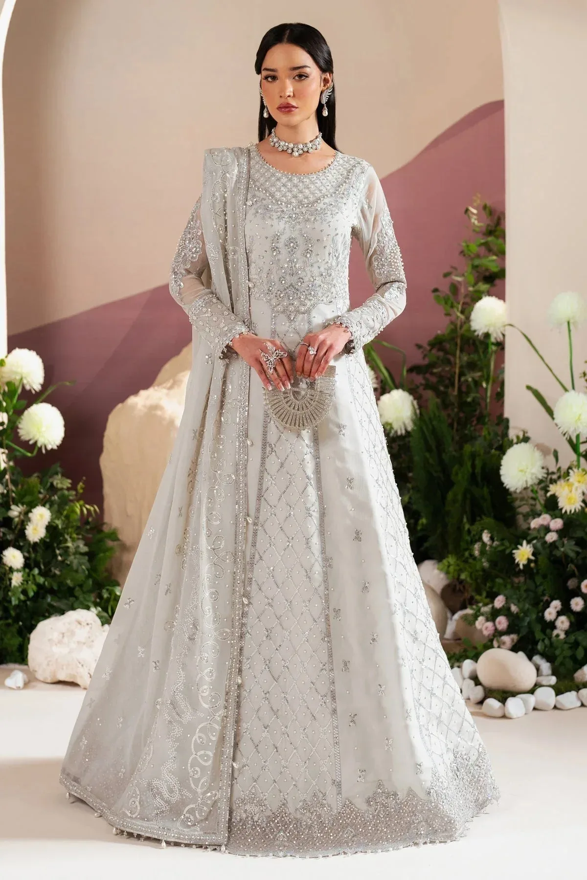 Alizeh Handcrafted Eid Edit 25 Off White Raw Silk – view 5 – Poshaq