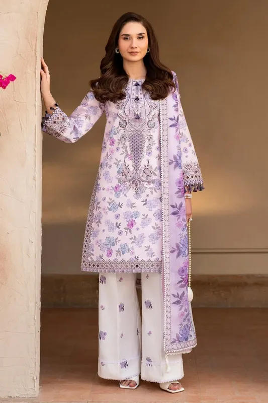 Alizeh Levana Lawn Soft Lilac Chiffon – view 1 – Poshaq