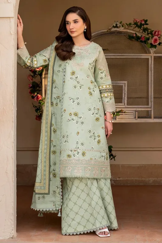 Alizeh Levana Lawn Mint Green Lawn – view 1 – Poshaq