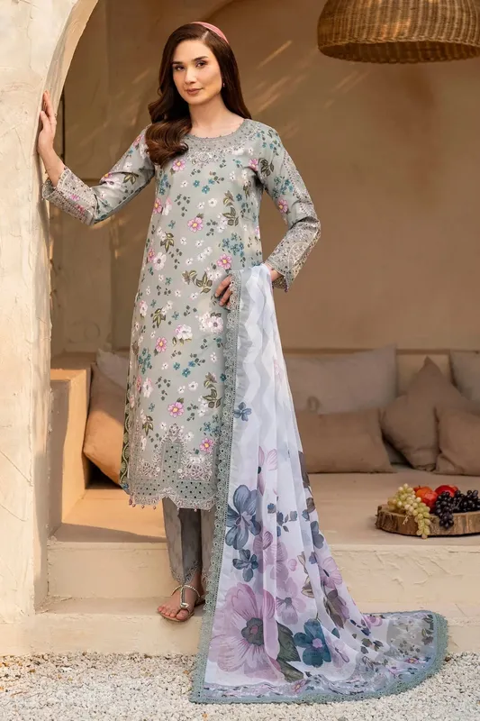 Alizeh Levana Lawn Mouse Gray Chiffon – view 1 – Poshaq
