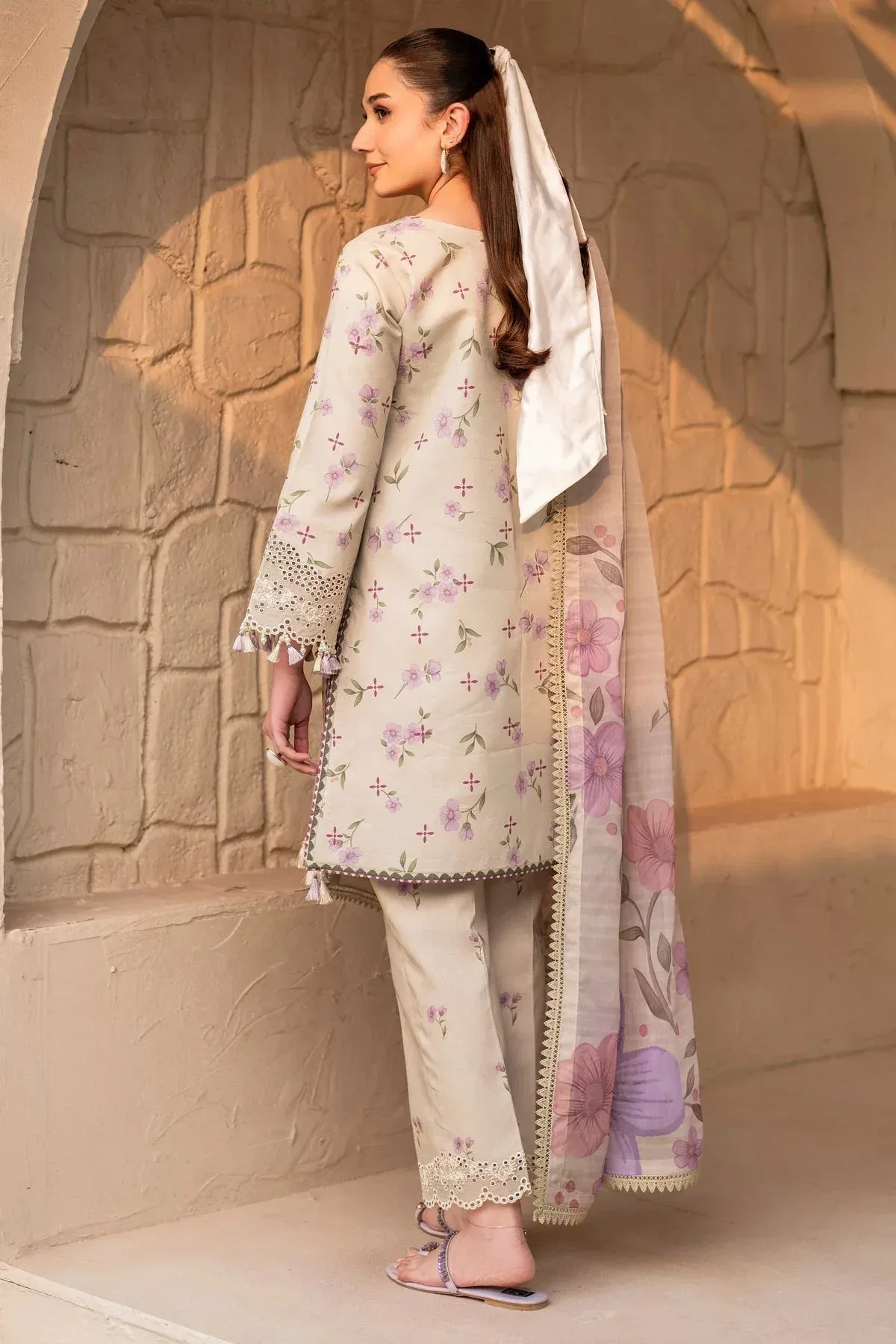 Alizeh Levana Lawn Pale Brown Chiffon – view 2 – Poshaq