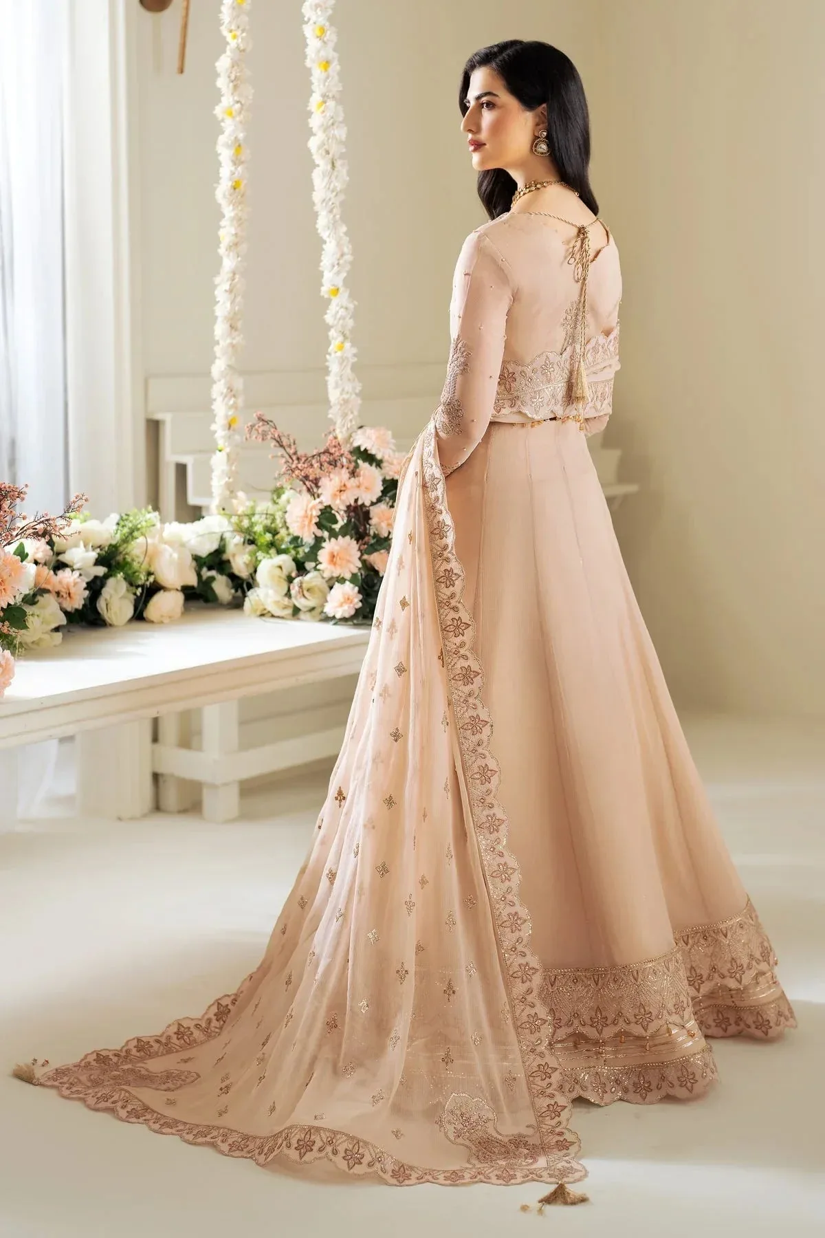 Alizeh Selene Luxury Chiffon Collection 25 Beige Raw Silk – view 2 – Poshaq