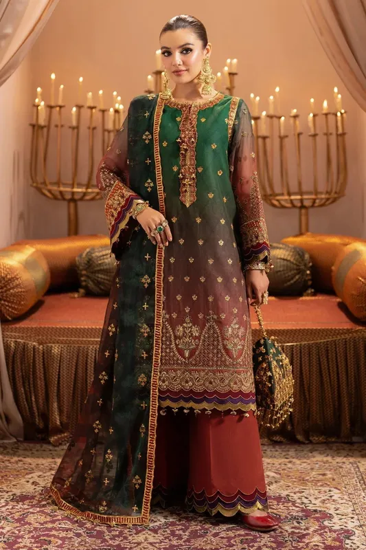 Alizeh Jhalak Formals Multi Raw Silk – view 1 – Poshaq
