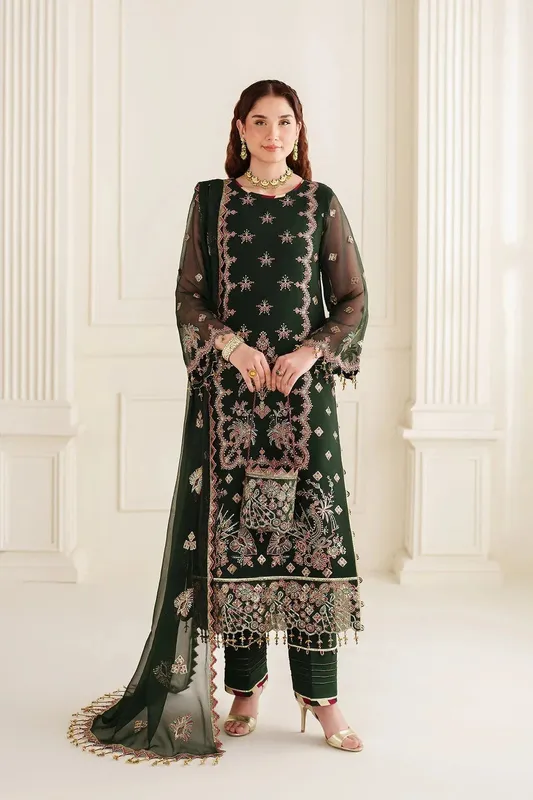 Alizeh Dua Formals 24 Green Chiffon – view 1 – Poshaq